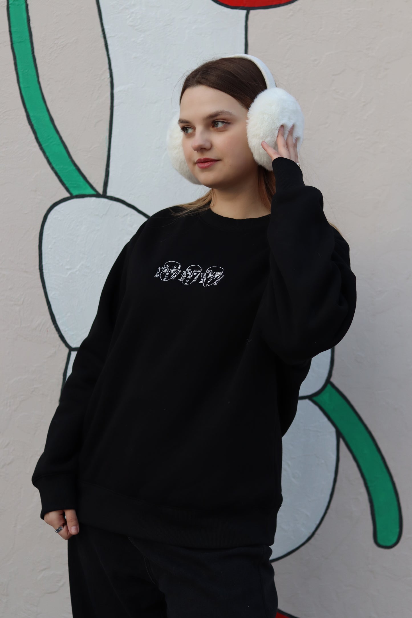 Baiboka Fluffy & Oversized Jumper Better Together - Black