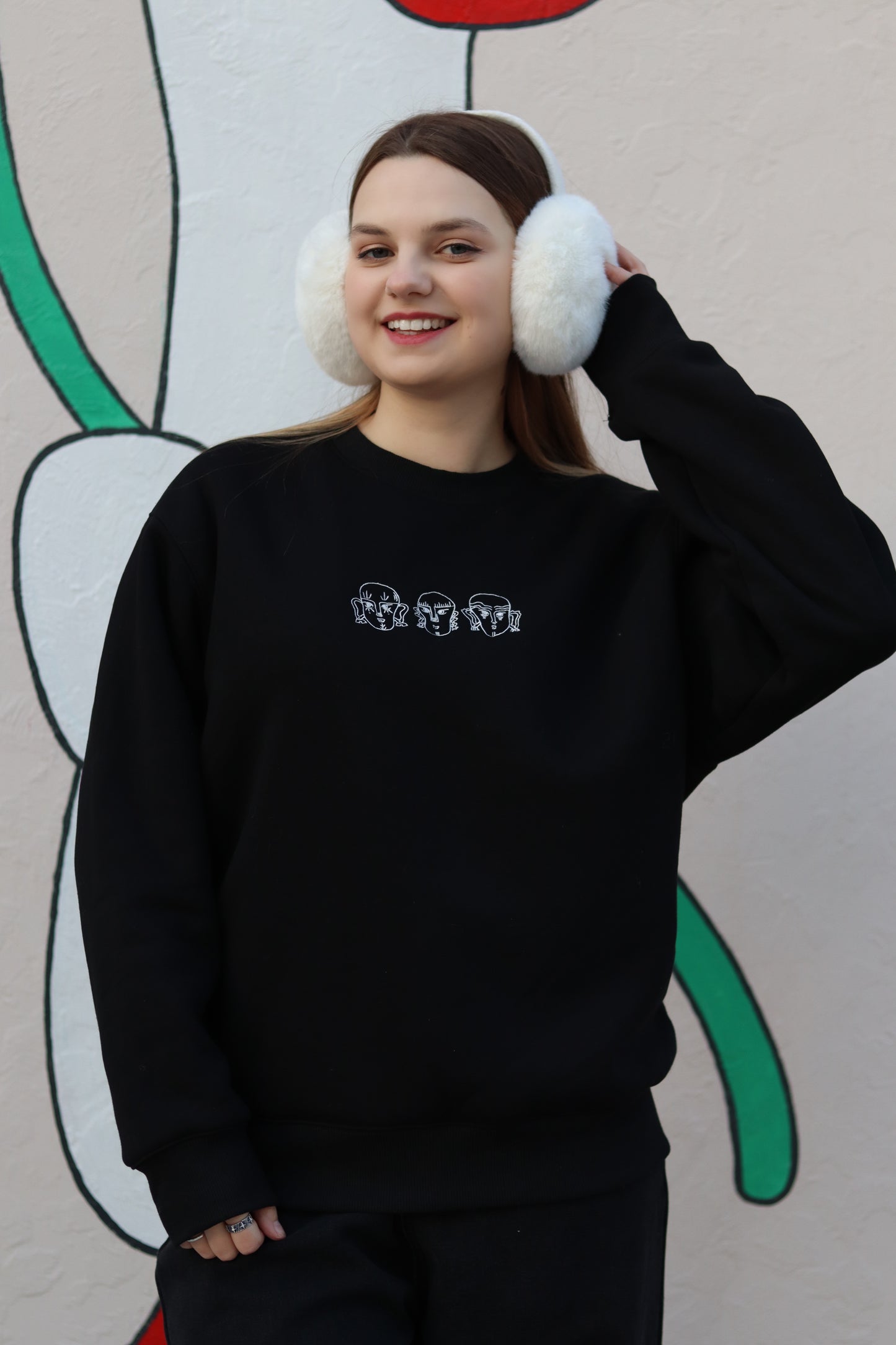 Baiboka Fluffy & Oversized Jumper Better Together - Black