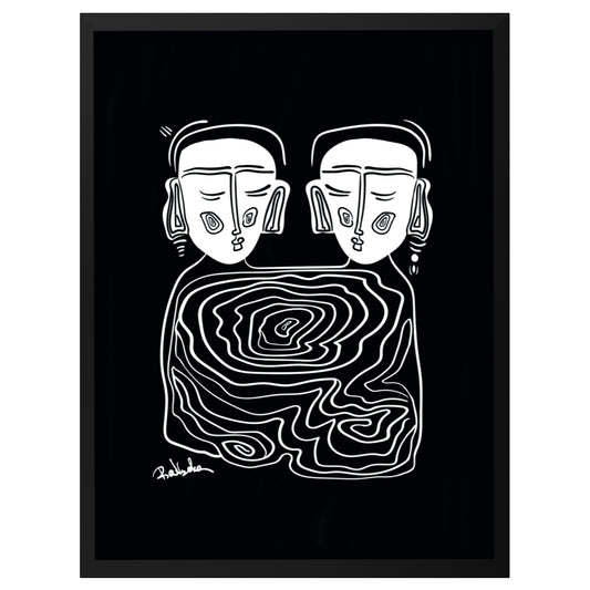 Framed Overthinker Print - All Black Background