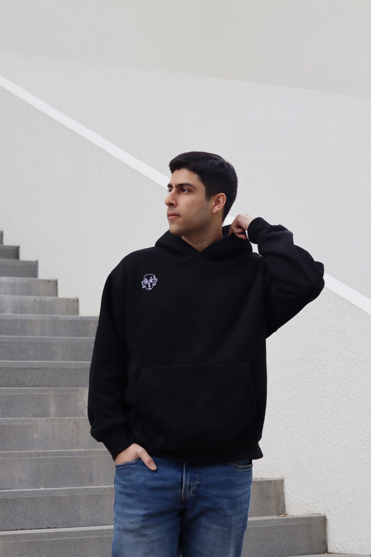 Baiboka Fluffy & Oversized Minimalistic Hoodie – Black