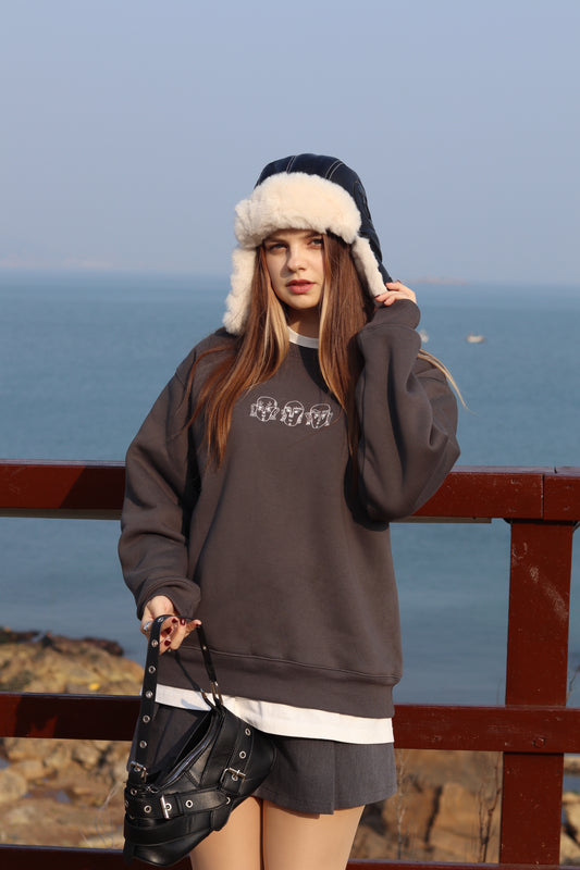 Baiboka Fluffy & Oversized Jumper Better Together - Grey