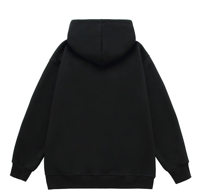 Baiboka Fluffy & Oversized Minimalistic Hoodie – Black